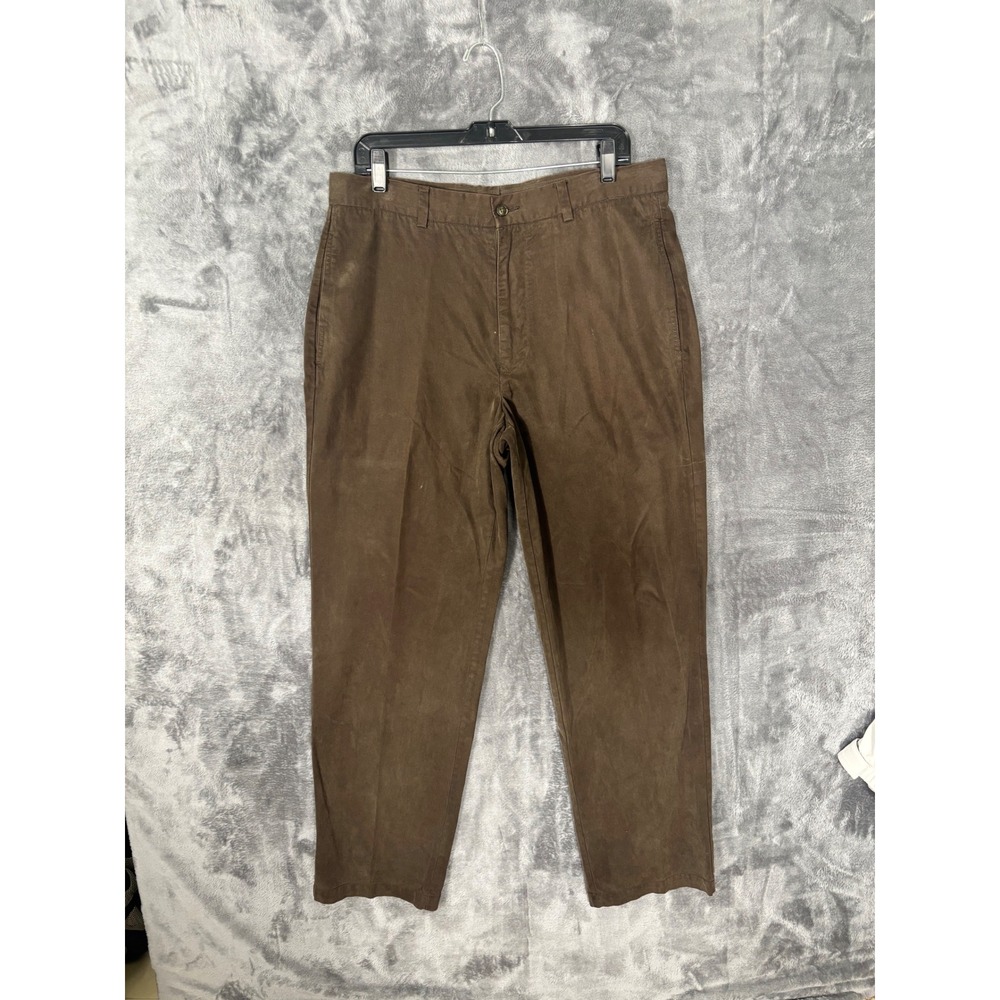 Tommy Bahama Mens Brown Brushed Cotton Straight Leg Chino Pants 35x31
